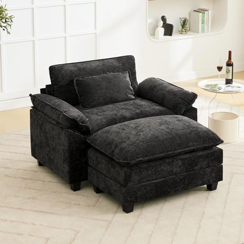 Oprisen 53" Modular Sectional Sofa, Comfy Deep Cloud Couch with Ottoman