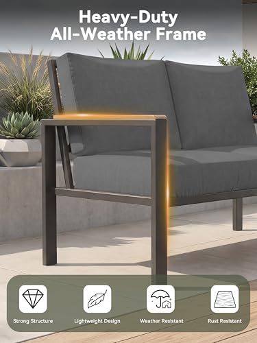 4-Piece Outdoor Patio Furniture Set with Coffee Table