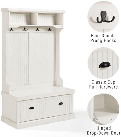 Crosley Furniture Seaside Hall Tree, Shoe Rack Bench