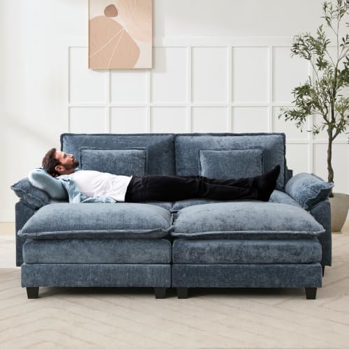Oprisen 86" Modular Sectional Sofa, Comfy Deep Cloud Couch with Ottoman
