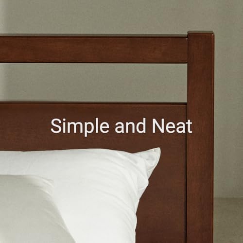 LIFEMENT Signature Wood Platform Bed Frame with Headboard, Essential, Noise Free, Under Bed Storage, No Box Spring Needed, Easy Assembly (Cherry, King (U.S. Standard))
