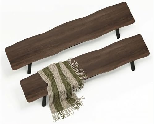 FUQARHY 59” Farmhouse Dining Bench Pair of 2, Long Kitchen Benches