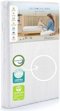 Delta Children Heartland 4-in-1 Convertible Baby Crib & Mattress, Grey