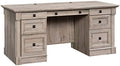 Sauder Palladia Office Desk with Drawers, Executive Desk with File Cabinet Storage, Cable Management, Keyboard Tray, in Split Oak Finish
