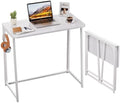 WOHOMO Folding Desk, 31.5" Foldable Computer Table for Small Spaces, White