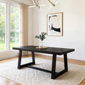 Plank+Beam Classic 72 Inch Dining Table, Rectangular, Black Wirebrush