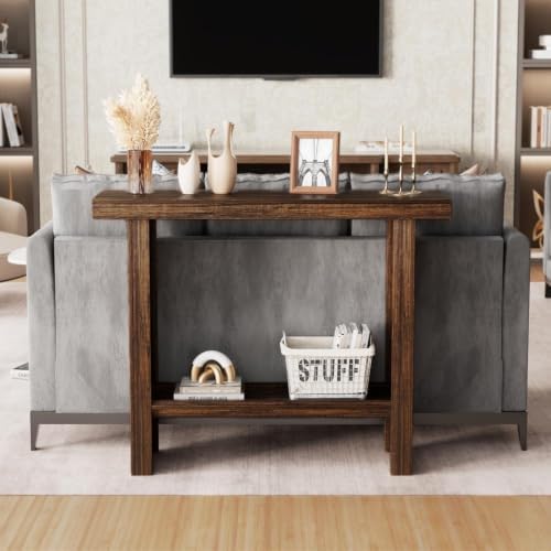LIFECHOVY Farmhouse Wood Entryway Table Narrow Console Tables with Storage