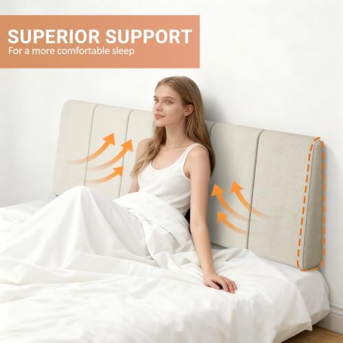 Full Size Headboard Only-No Assembly Required, Beige