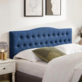 Tufted Headboard King Size, Solid Wood Adjustable Height Head Board, Blue