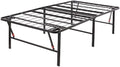 Amazon Basics Foldable Metal Platform Bed Frame, Noise-Free Mattress Foundation with Tool-Free Assembly, 18 Inches High, Sturdy Steel Frame, No Box Spring Needed, Twin Size, Black