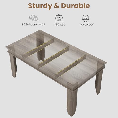 GarveeHome Farmhouse Dining Table for 4-6 People, 63" Long Kitchen Tables
