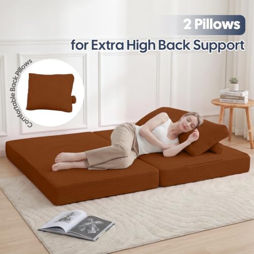 Comax Convertible Futon Sofa Bed, 59" Folding Boneless Loveseat Small Couch