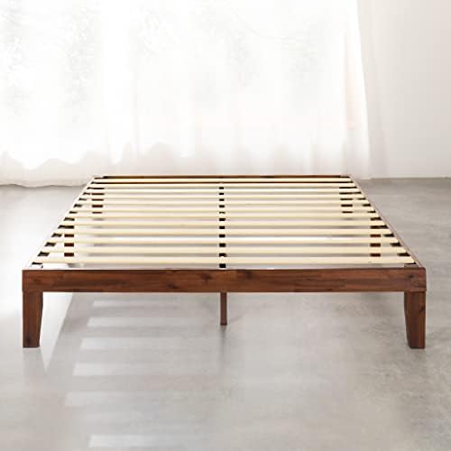 Mellow Naturalista Classic - 12 Inch Solid Wood Platform Bed with Wooden Slats, No Box Spring Needed, Easy Assembly, Queen, Espresso