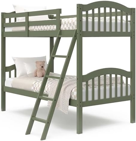 Storkcraft Long Horn Twin-Over-Twin Bunk Bed, Olive
