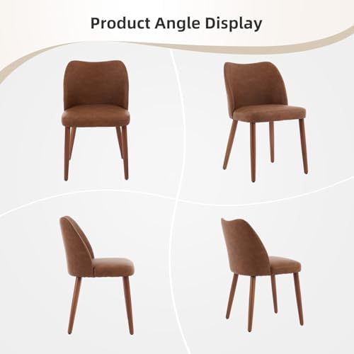 GarveeHome Wooden Dining Chair Set of 4 Upholstered Leather Dining Chair