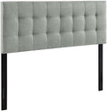 Modway Lily Tufted Linen Fabric Upholstered King Headboard in Gray