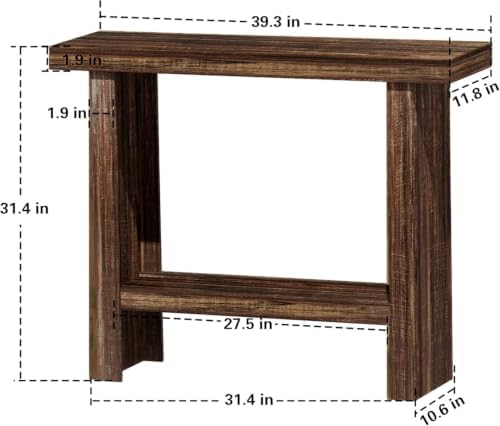 LIFECHOVY Farmhouse Wood Entryway Table Narrow Console Tables with Storage