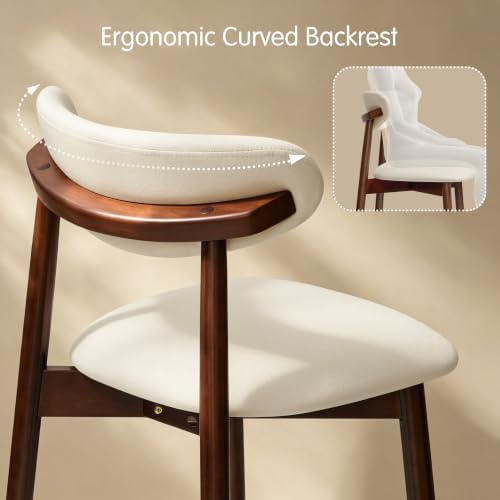 CHUN YI Dining Chairs Set of 2, Upholstered Solid Wood Dining Room Chairs