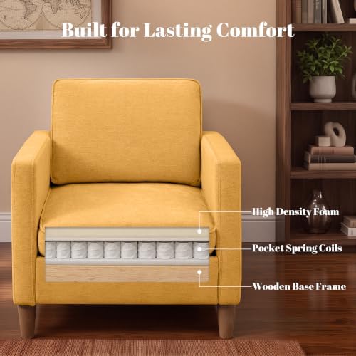 Accent Chair Set of 2, Living Room Chairs, Chenille Reading Armchair