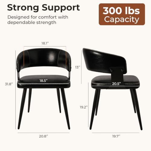 Dining Chairs Set of 2, Modern Faux Leather Kitchen Chairs