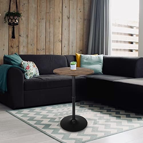 Leopard MDF Round Top Not Adjustable (41 INCHES Height) Bar Table, Brown