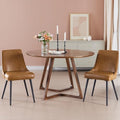 kinmars Kitchen & Dining Leather Dining Chairs Set of 2, Brown