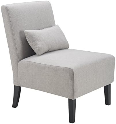 Serta Palisades Slipper Accent Chair, Modern Armless Design, Ideal for Smaller Spaces, Cushioned Seat and Back, Pebble Gray