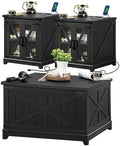 Joaxswe Farmhouse Coffee Table Set 3, End Table and Coffee Table