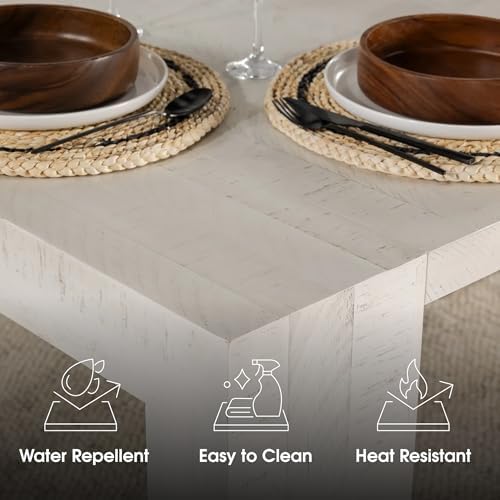 Transformer Table Solid Wood Extendable Dining Table, White