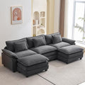 Oprisen 120" Modular Sectional Sofa, Comfy Deep Cloud Couch with Ottoman