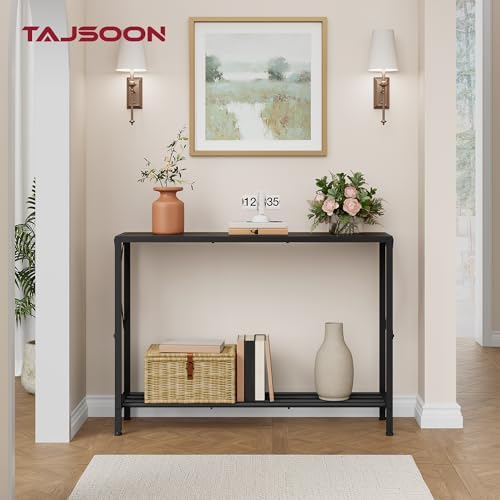 Tajsoon Console Table 41.8", 2 Tier Entryway Table with Storage Shelves