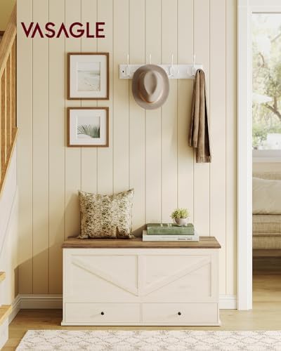 VASAGLE Storage Chest with 2 Fabric Drawers, 15.7 x 39.4 x 19.9 Inches