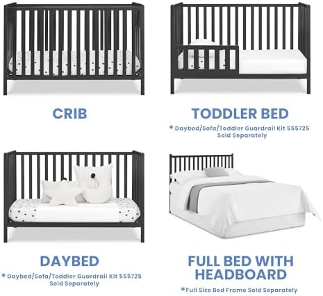 Delta Children Heartland 4-in-1 Convertible Crib, Black
