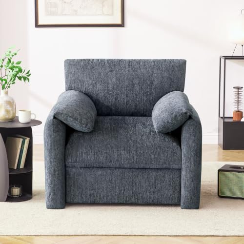 Howjoe 2 Pack Accent Chair for Living Room, Oversized Armchair, Blue