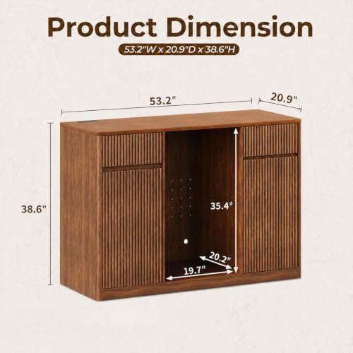 Coffee Bar with Mini Fridge Space,Liquor Wine Mini Bar Cabinet with Storage