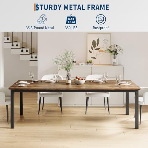 GarveeHome 71in Industrial Dining Table for 6 People