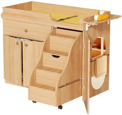 Changing Table with Stairs, Montessori Diaper Station for Daycare & Home (Right Stairs)