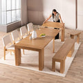 Transformer Table Solid Wood Extendable Dining Table, Natural