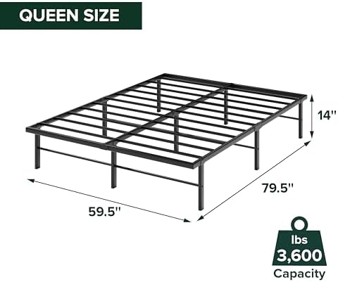 Zinus Rumi Heavy Duty Metal Platform Bed Frame, RGB LED Lights, Queen