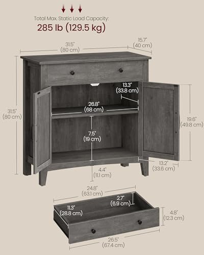 VASAGLE Buffet Cabinet, Coffee Bar with a Drawer, Adjustable Shelf