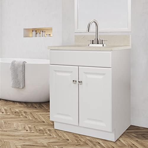 Design House 597138 Wyndham 24 Inch Unassembled 2-Door Bathroom Vanity Without Top, White | , Freestanding, Traditional, Wood, Bath, 597138