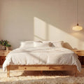 LIFEMENT King Bed Frame Signature Wood Platform, Noise Free, Under Bed Storage, No Box Spring Needed, Easy Assembly, New Natural