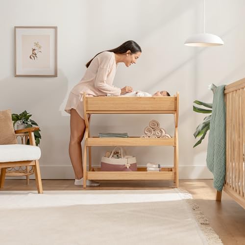 Comfy Cubs Baby Changing Table - Baby Change Table, Natural Wood