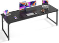 Huuger Computer Desk, 70 Inch Office Desk, Gaming Desk with Storage, Writing Desk Work Desk for Home Office, Study, Long Simple Desk, Large Legroom, Metal Frame, Black