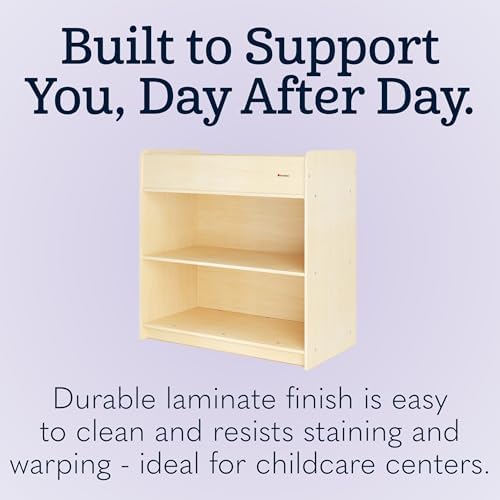 Foundations SafeStart Daycare Changing Table w/Built-in Shelving, Natural