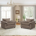 Modern Oversized Accent Chairs Set of 2,Chenille Cloud Sofa Chair with Deep Seat,Upholstered Armchair with Extra Thick,Comfy accent chairs Reading Chairs for Living Room Bedroom Apartment BROWN