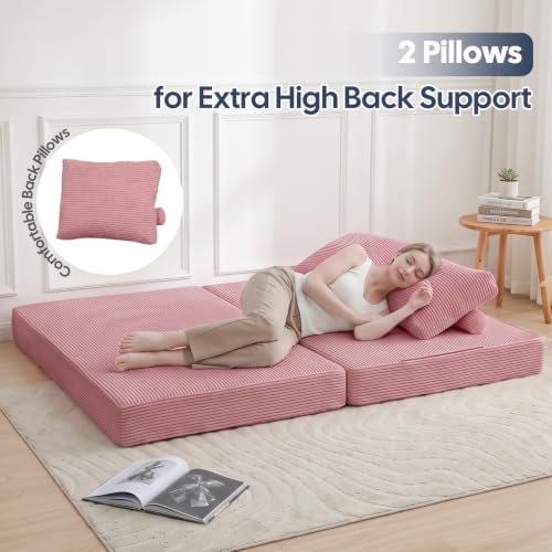 COMAX Convertible Futon Sofa Bed, 59" Folding Boneless Loveseat Small Couch