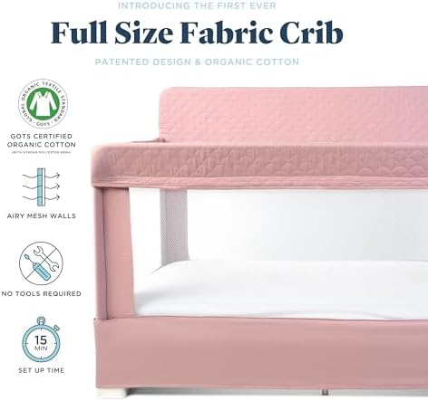 Baby Delight Lunaire Organic Full Size Crib, Organic Rose