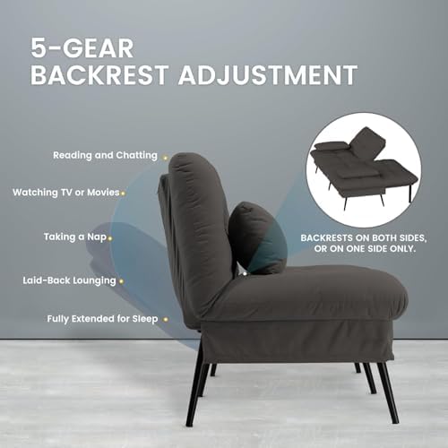 COMHOMA Futon Sofa Bed, 72″ Convertible Sleeper Sofa, Upholstered Loveseat