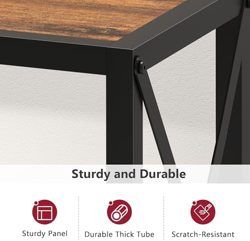 Tajsoon Console Table 41.8", 2 Tier Industrial Entryway Table with Shelves